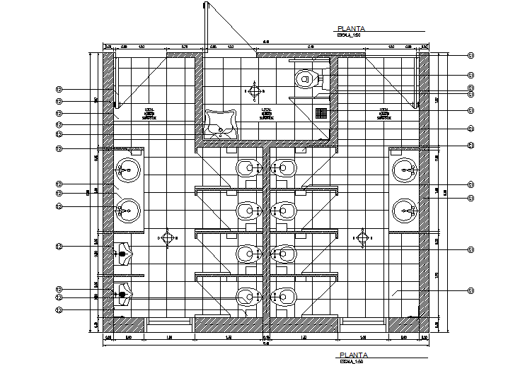 Toilet plan detail dwg file - Cadbull