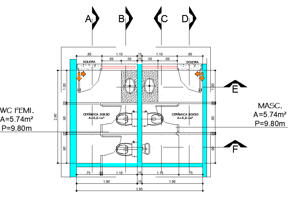 Toilet Planning Detail Dwg File Cadbull