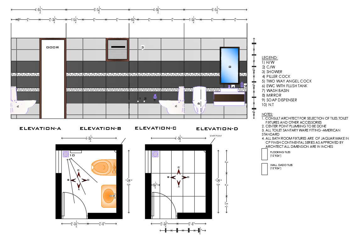 Toilet Elevation Drawing