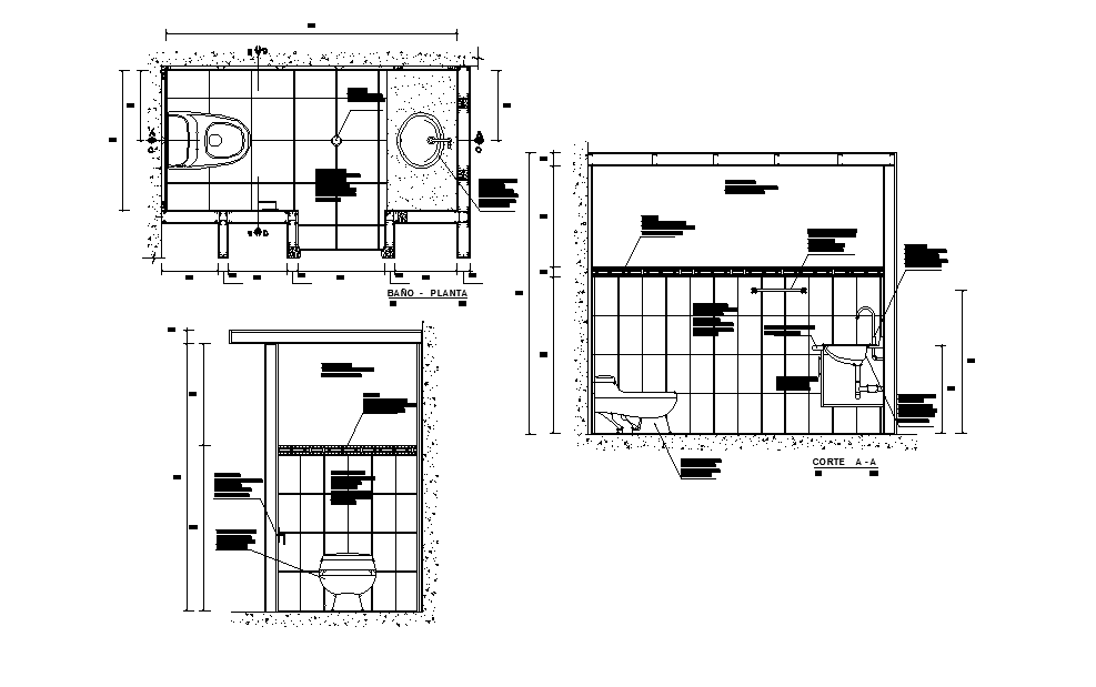 Toilet Plan With Front And Side Section AutoCAD Drawing DWG File - Cadbull