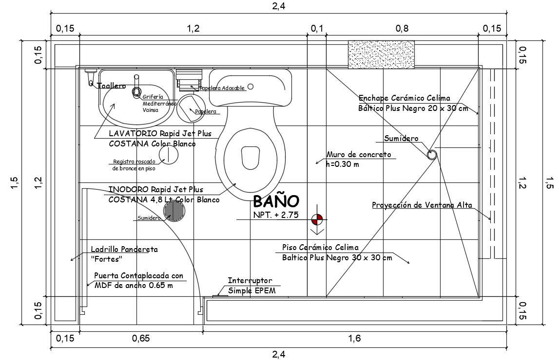 Toilet detail plan is given in this cad file. Download this 2d cad file ...