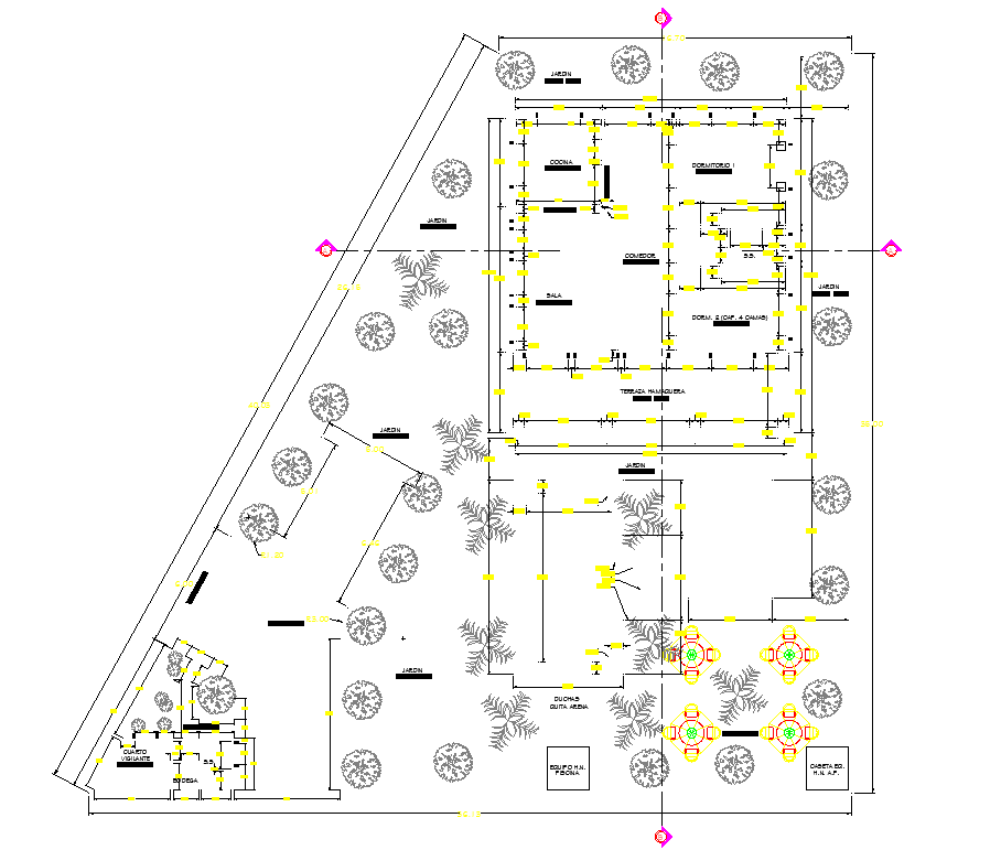 Top View of Villa Project dwg file - Cadbull