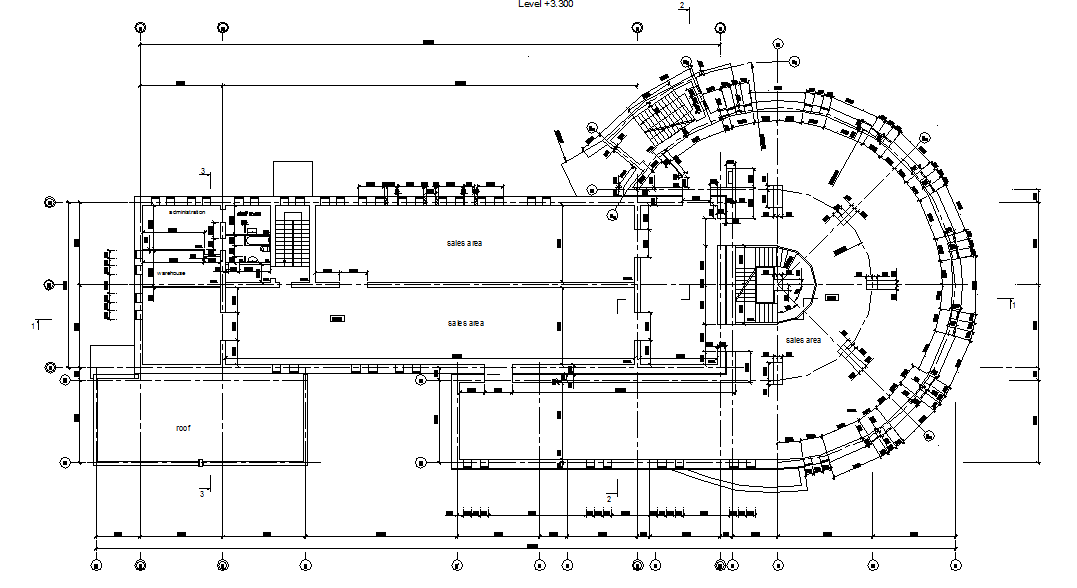 Top view layout plan of shopping center - Cadbull