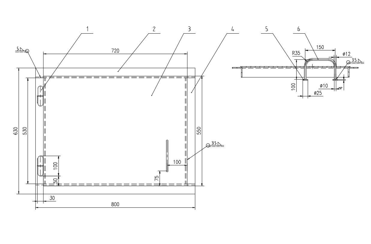 Top Floor Plan With iron Railing Design AutoCAD File Cadbull