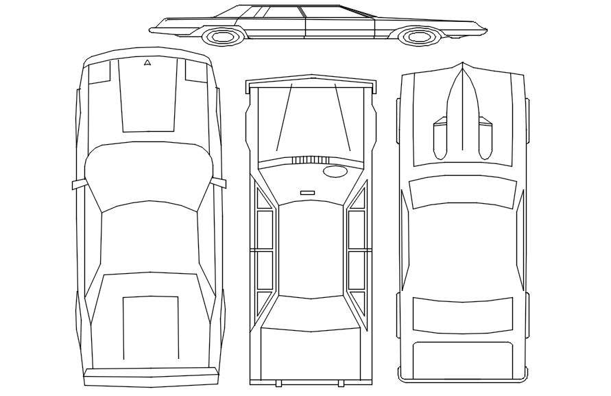 Top view of CAR layout in AutoCAD, dwg file. - Cadbull