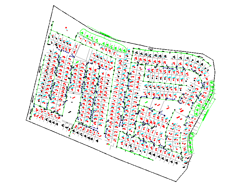 Town Planing Lay-out Drawing - Cadbull