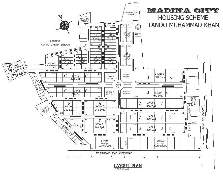 Town planning plot distribution with all amenities layout plan DWG ...