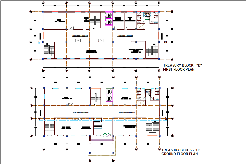 Treasury block D ground and first and ground floor plan for ...