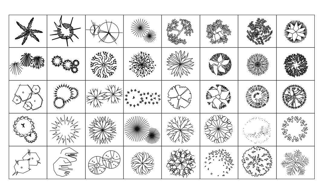 multi stem tree cad block free download