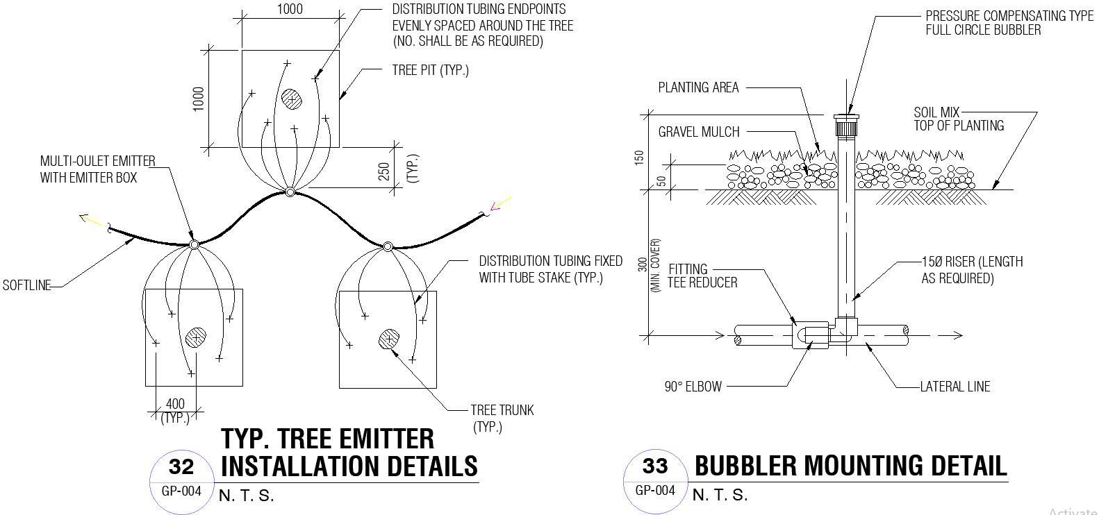 Tree Emitter And Bubbler Mounting Details AutoCAD CAD Design DWG File ...