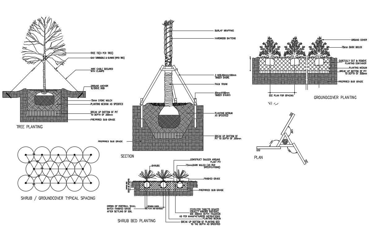 Landscaping Section Cad Drawing Download Free Dwg File Cadbull Bank Home Com