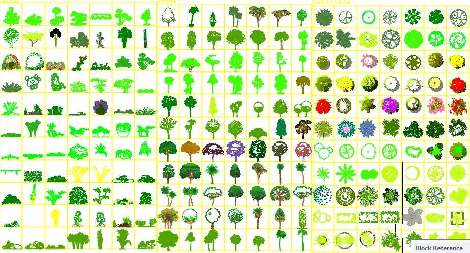 free download cad blocks trees and plants