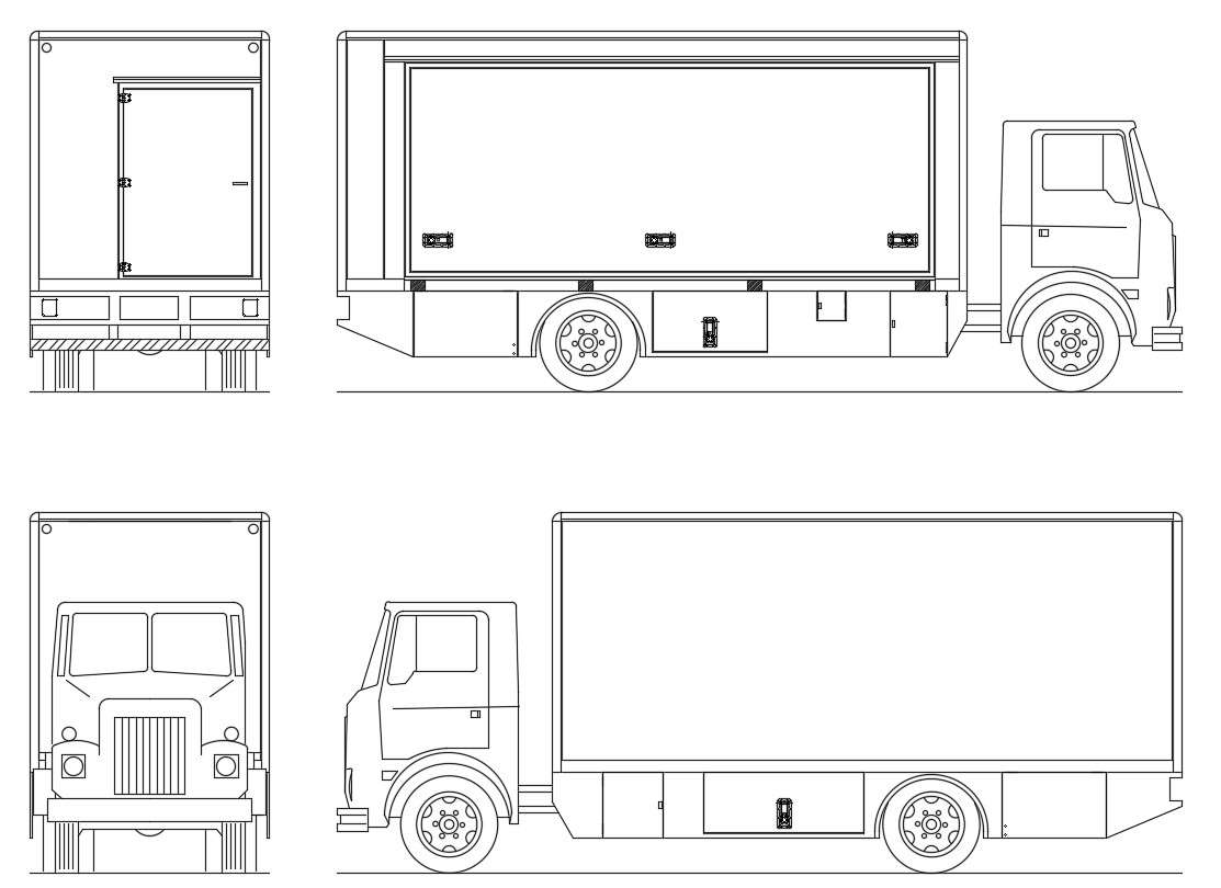 Dynamic Truck Side Elevation Block Cad Drawing Details Dwg File Cadbull ...