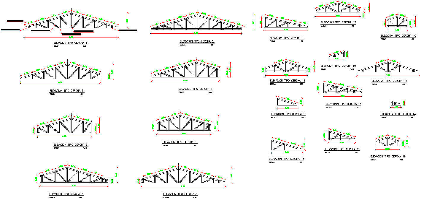 Truss section plan autocad file - Cadbull