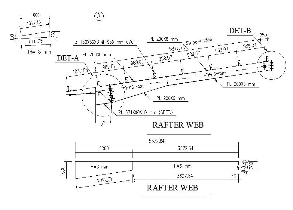 Truss Rafter Web Section CAD Drawing Download DWG File - Cadbull