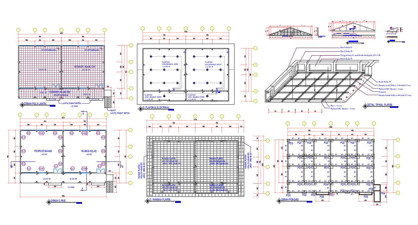 Truss Roof House Construction Working Plan DWG File - Cadbull