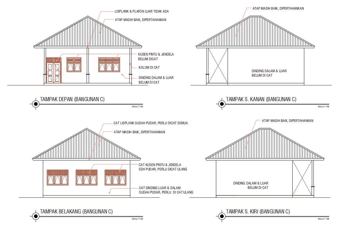 Truss Span Roof House Elevation Design - Cadbull