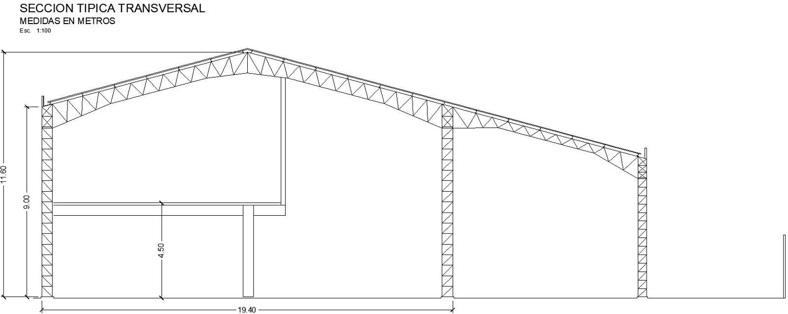 Truss Span Roof Steel Structure Section CAD Drawing DWG File  Cadbull