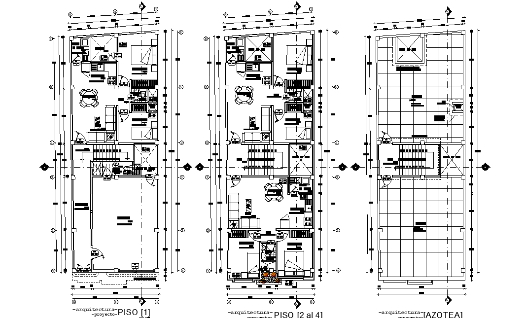 Twin bungalow floor plan detail presented in this AutoCAD drawing file ...