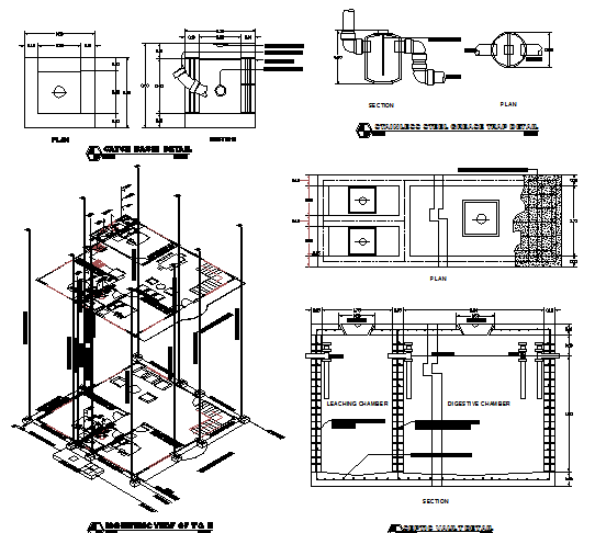 Two flooring house architecture project details dwg file - Cadbull