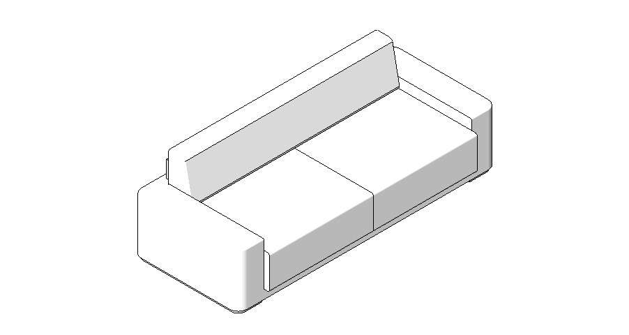 Two seated sofa set 3d block cad drawing details skp file - Cadbull