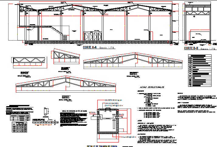 Two-story retail market building constructive details dwg file - Cadbull