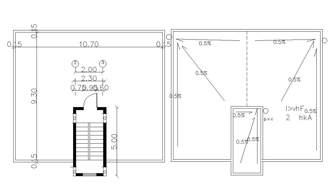 Two Plans Of Terrace Floor With Dimension DWG Drawing - Cadbull