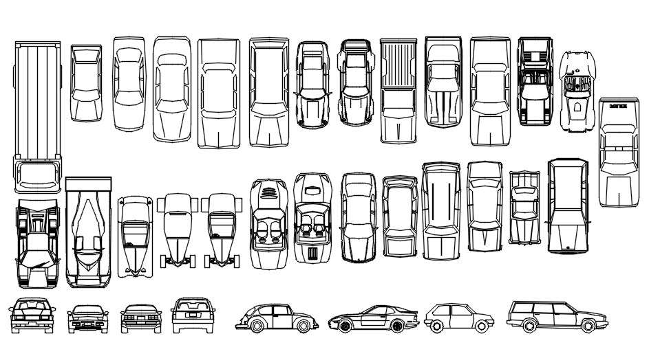 Two wheeler cad block plan and elevation in AutoCAD, dwg file. - Cadbull