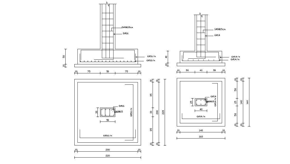 Typical Foundation Column Structure design Free Download - Cadbull