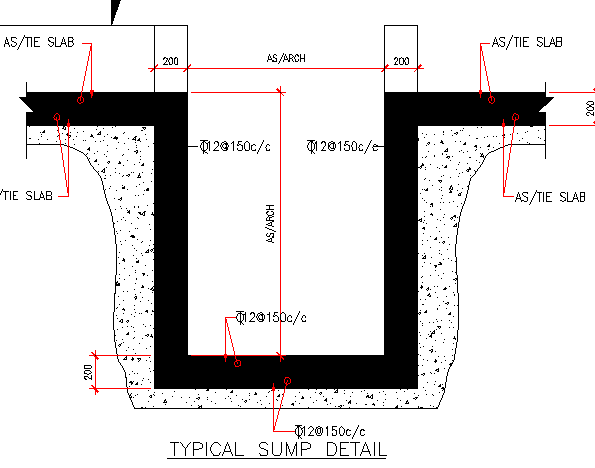 Typical sump construction details dwg file - Cadbull