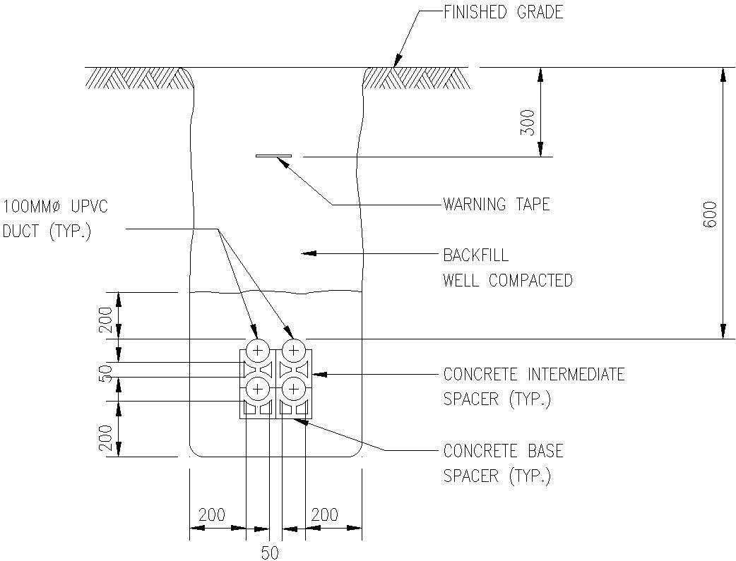 Typical Concrete intermediate space details in AutoCAD, dwg file. - Cadbull