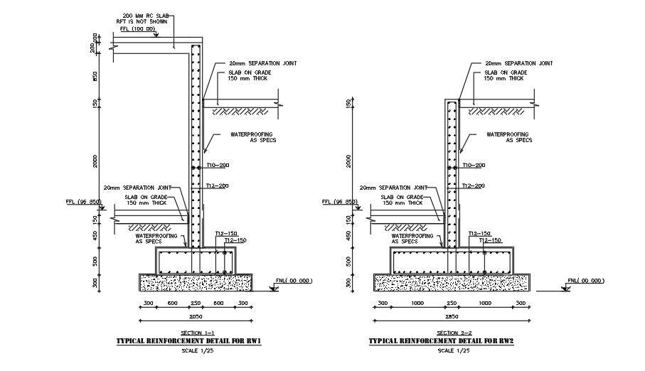 Typical Reinforcement Details. - Cadbull