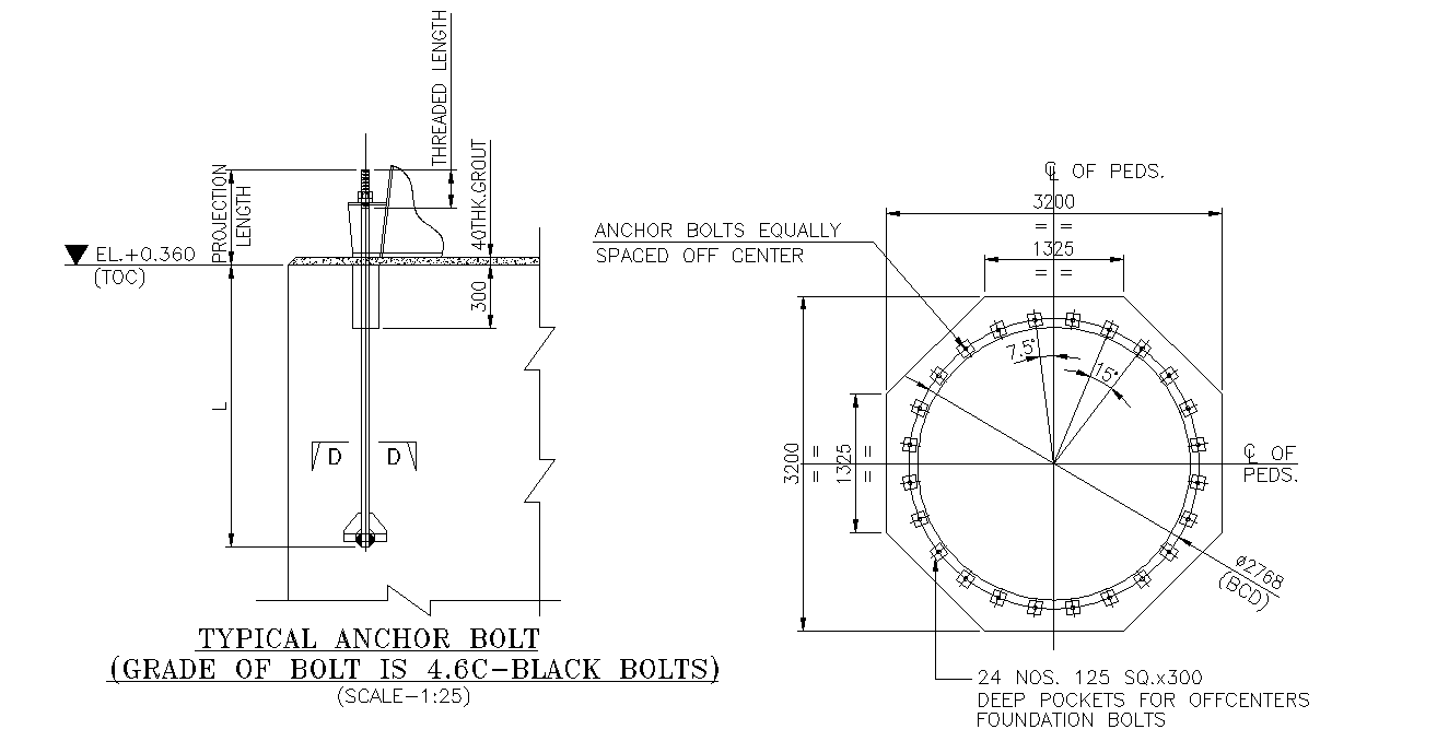 Чертеж анкерный болт dwg