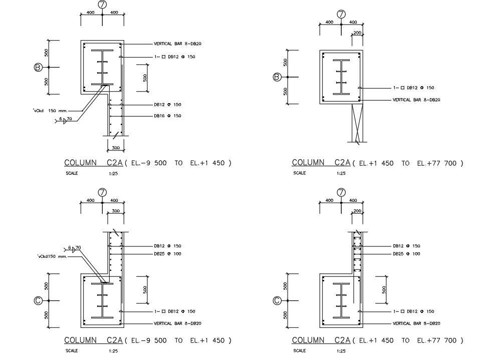 Typical column Reinforcement section details are given in this AutoCAD ...