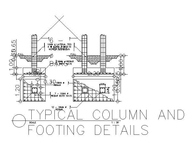 Foundation and Column Detail Drawing for Commercial Building | PDF | Civil  Engineering | Building Engineering