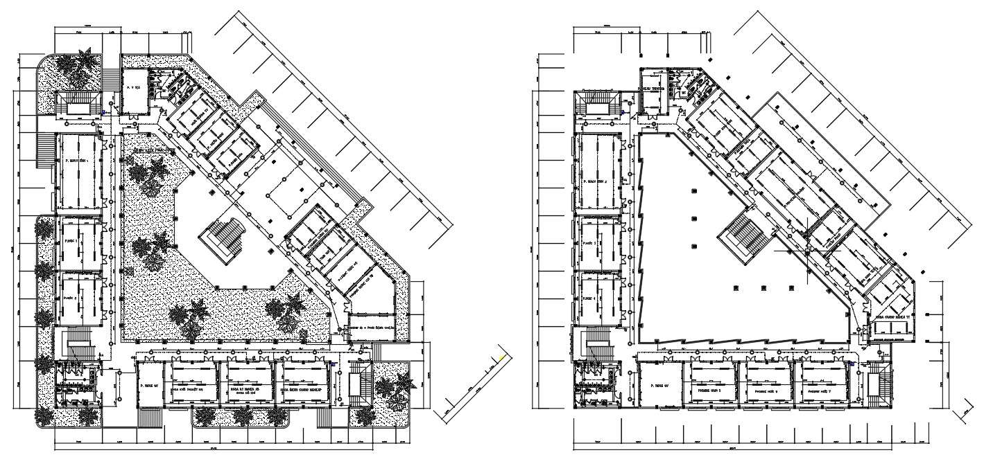 Typical Floor Plan Of Hotel Design With Part Of Architecture Dwg File Cadbull 