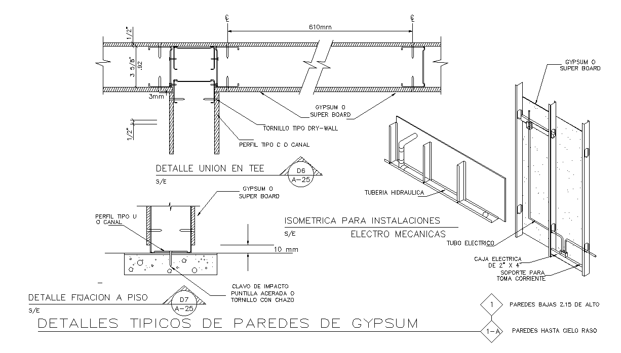 gypsum partition wall details