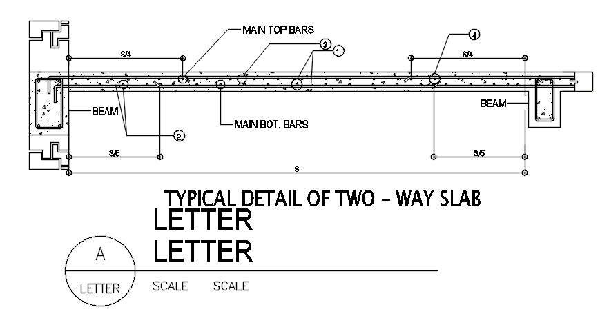 Typically detail of two-way slab detail drawing derived in this AutoCAD ...