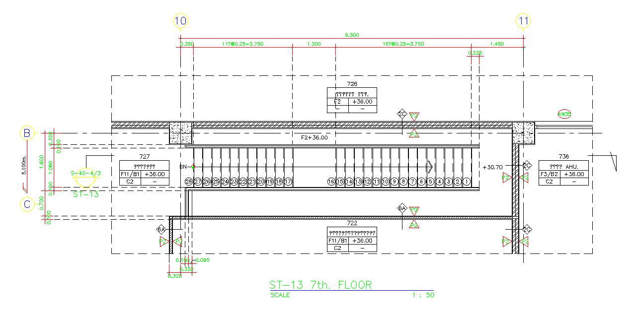 Typical section details of the staircase with landing are given in this ...