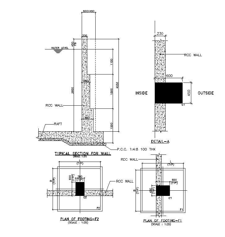 Typical section for wall detail presented in this AutoCAD drawing file ...