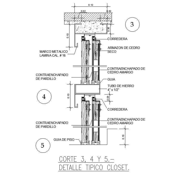 Typical section view of 1600x2400mm wardrobe plan has been given in ...