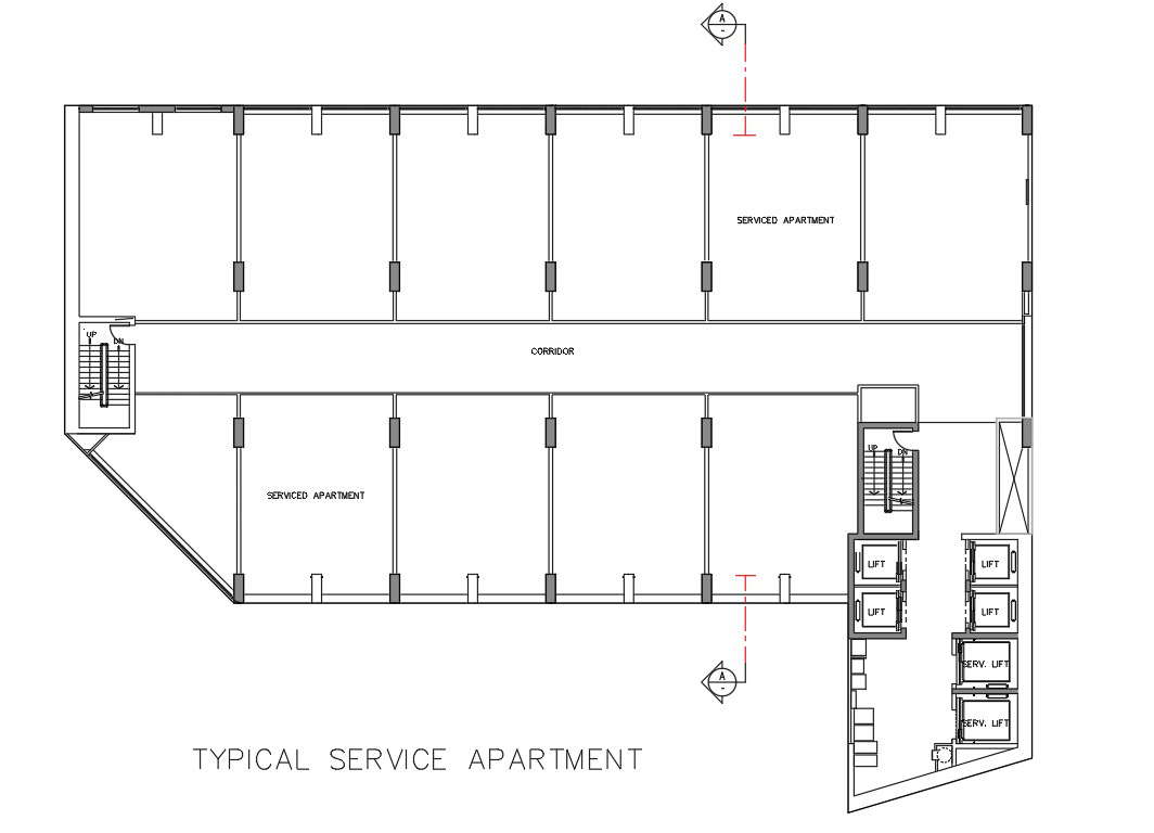 Typical service apartment details in AutoCAD 2D drawing, dwg file, CAD ...