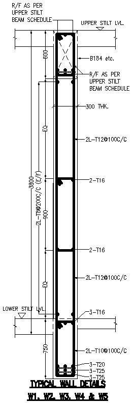 Typical wall details with column construction details dwg autocad ...