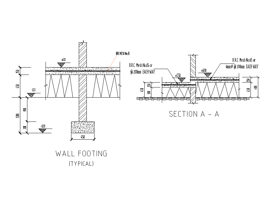 Typical wall footing of 24x12m residential plan is given in this ...