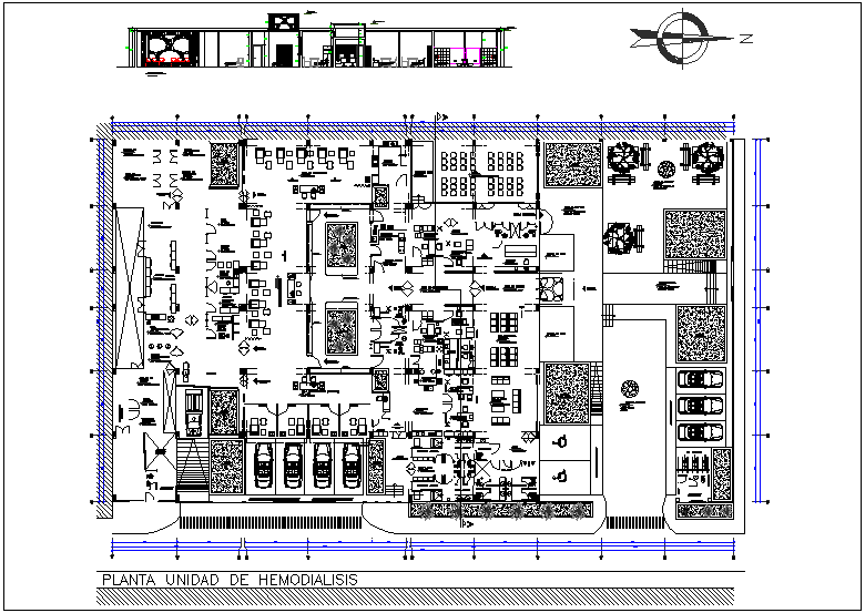 Unit plan of hem dialyses hospital with elevation view dwg file - Cadbull