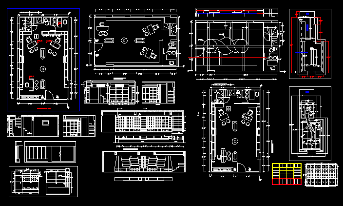 Elevation and furniture layout of modern office building. Download the ...