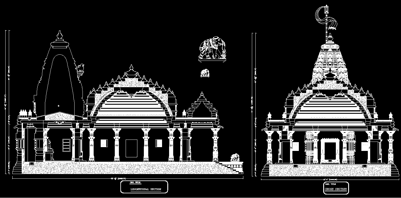 Temple Section Design Dwg File.download Now. - Cadbull