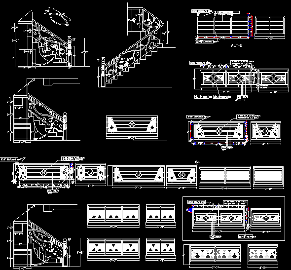 Railing wall DWG CAD drawing. Download the AutoCAD drawing file now ...