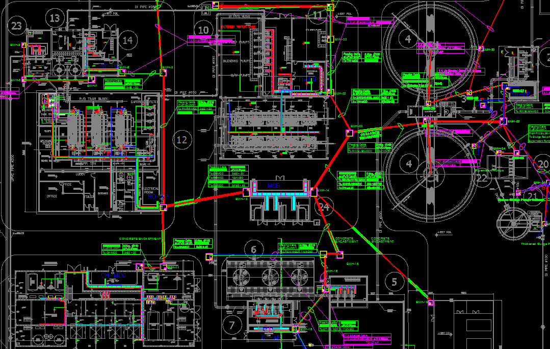 Electrical layout of the bank DWG CAD drawing file.Download the AutoCAD