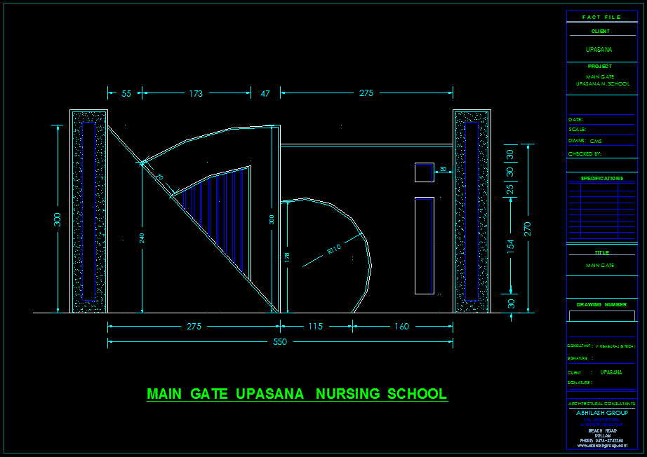 Main gate DWG design drawing file is given.Download the 2d AutoCAD DWG